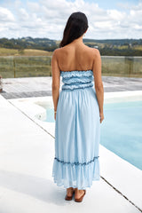Talulah Trägerloses Maxikleid Blau