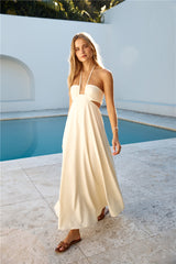 Dance With Me Neckholder Maxikleid Creme