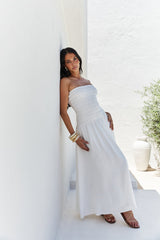 Blossom Bay Trägerloses Maxikleid Weiß