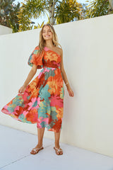 Sunseeker One-Shoulder Maxikleid Pink