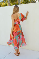 Sunseeker One-Shoulder Maxikleid Pink