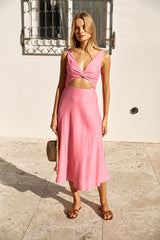 Maxikleid mit weicher Silhouette in Rosa