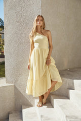 Busy Girl One-Shoulder Maxikleid Gelb