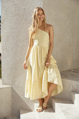 Busy Girl One-Shoulder Maxikleid Gelb