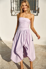 See You Tonight Ballonrock-Midikleid Flieder