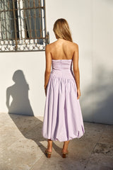 See You Tonight Ballonrock-Midikleid Flieder