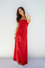 Riviera Rouge Trägerloses Maxikleid Rot