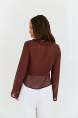 Longsleeve "Stroke Of Luck" in Braun