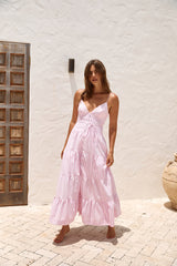 Maxikleid Picknick-Saison Rosa