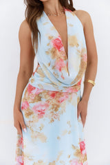 Maxikleid „Slow Dancing Halter“ in Blau