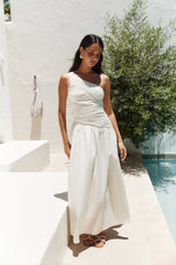 Lexi Loves Schulter Maxikleid Beige