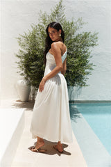 Lexi Loves Schulter Maxikleid Beige
