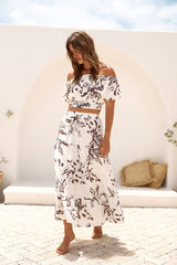 Island Whisper schulterfreies Crop Top Braun