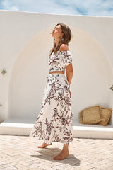 Island Whisper schulterfreies Crop Top Braun
