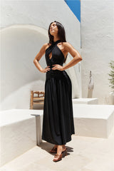Mocha Moments Maxikleid Schwarz
