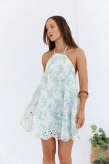 Muse Of The Moment Neckholder-Minikleid Blau