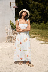 Provence Escape Leinen-Maxikleid Multi