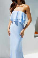 Luna Cascade schulterfreies Maxikleid