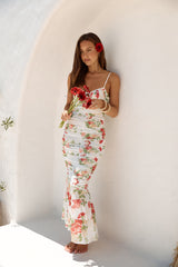 Wander Beyond Maxi-Mesh-Kleid mit Blumenmuster