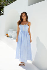 Lyra Gingham Maxikleid Blau