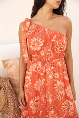 Sweet Melody One-Shoulder Maxikleid Orange