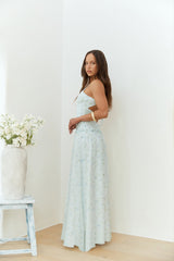 Among The Flowers Maxikleid Blau