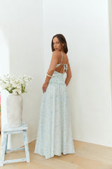 Among The Flowers Maxikleid Blau