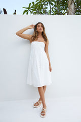 Himmlisches Midikleid Weiß