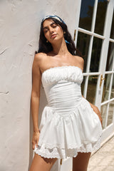 Trägerloses Minikleid „Country Darling“ Weiß