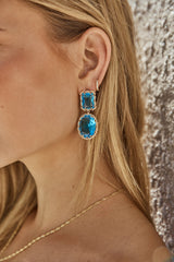 18k vergoldete Saphir-Liebesohrringe Gold