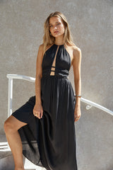 Happy Hour Neckholder-Maxikleid Schwarz