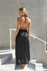 Happy Hour Neckholder-Maxikleid Schwarz