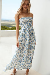 Maxikleid Kornblumenblüten Blau