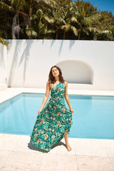 Aranya One-Shoulder Maxikleid Grün