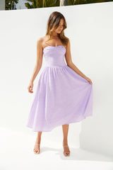 Mimi Moments Trägerloses Maxikleid Flieder