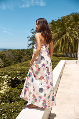 Mythisches trägerloses Maxikleid Pink