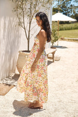 Field Wanderer trägerloses Maxikleid Gelb