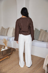 SNDYS Ana Zopfmusterpullover Mokka