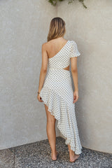 Paradise Found One Shoulder Maxi-Kleid Creme