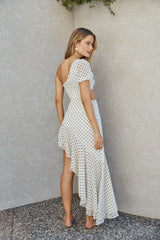 Paradise Found One Shoulder Maxi-Kleid Creme