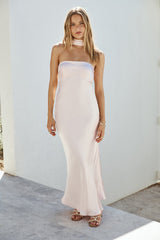 Trägerloses Maxikleid „Midnight Moment“ in Pink
