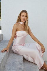 Trägerloses Maxikleid „Midnight Moment“ in Pink