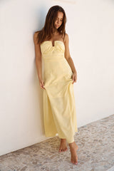 Sonnenschein Bliss Trägerloses Maxikleid Gelb