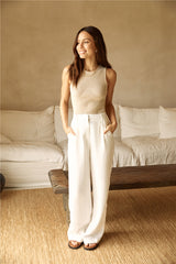 Riviera Bliss Leinenhose Weiß