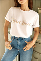 Baci Baci T-Shirt Top Weiß