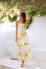 Trägerloses Maxikleid mit Daydream Daze Print