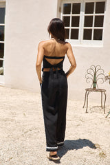 Twin Flame Leinentop Schwarz