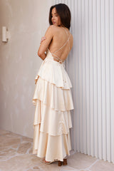 Golden Age Satin Maxikleid Gelb