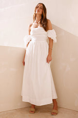Bella Off-Shoulder Maxikleid Weiß