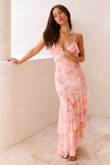 Myka Mesh Maxi-Kleid Rosa
